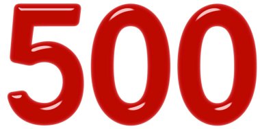 Beyaz arka plan üzerinde 3d render izole rakamı 500, 500,