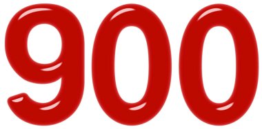 Beyaz arka plan üzerinde 3d render izole rakamı 900, dokuz yüz,