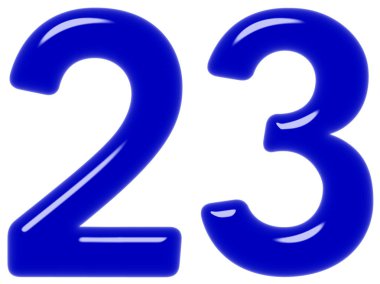 Beyaz arka plan üzerinde 3d render izole rakamı 23, yirmi üç,