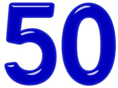 Rakamı 50, elli, beyaz arka plan üzerinde 3d render izole