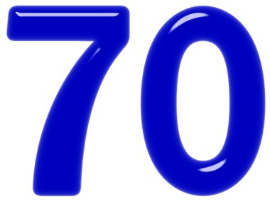 Rakamı 70, yetmiş, beyaz arka plan üzerinde 3d render izole