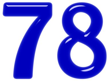 Beyaz arka plan üzerinde 3d render izole rakamı 78, yetmiş sekiz,