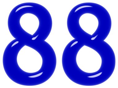 Beyaz arka plan üzerinde 3d render izole rakamı 88, seksen sekiz,
