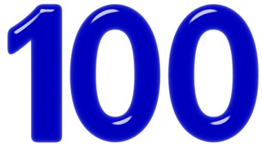 Beyaz arka plan üzerinde 3d render izole rakamı 100, 100,