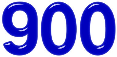 Beyaz arka plan üzerinde 3d render izole rakamı 900, dokuz yüz,