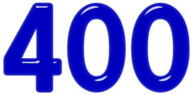 Beyaz arka plan üzerinde 3d render izole rakamı 400, dört yüz,