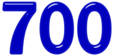 Beyaz arka plan üzerinde 3d render izole rakamı 700, yedi yüz,