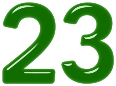 Beyaz arka plan üzerinde 3d render izole rakamı 23, yirmi üç,