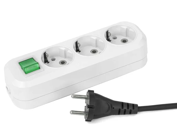 Witte Elektrische Splitter Met Groene Switching Voor Voor Gelijktijdige Omschakeling — Stockfoto