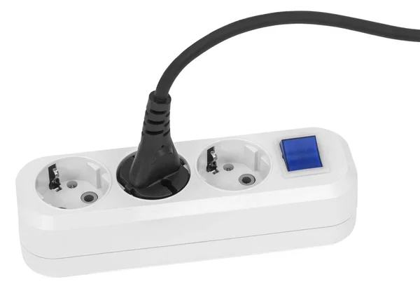Biały Rozdzielacz Elektryczny Niebieski Przełączania Dla Dla Jednoczesnego Kilka Urządzeń — Zdjęcie stockowe