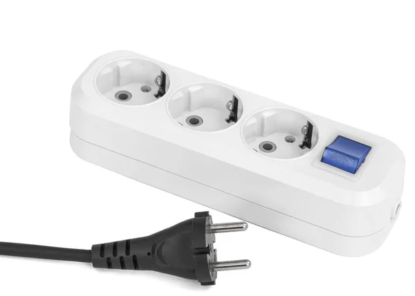 Witte Elektrische Splitter Met Blauwe Switching Voor Voor Gelijktijdige Omschakeling — Stockfoto