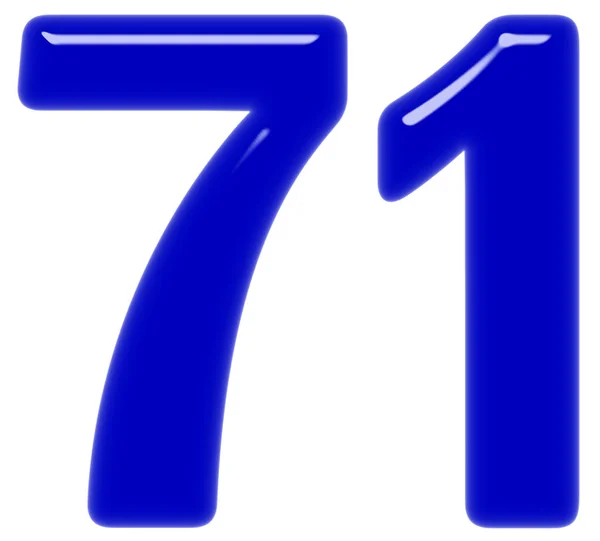 Numeral Seventy One Isolated White Background Render — Stock Photo, Image