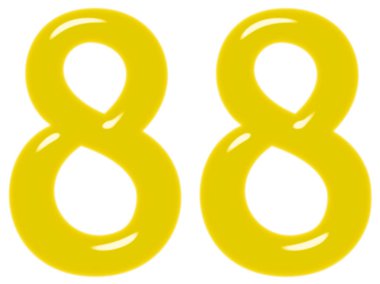 Beyaz arka plan üzerinde 3d render izole rakamı 88, seksen sekiz,