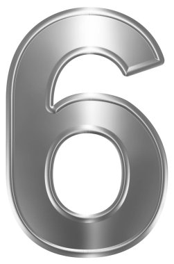 Rakamı 6, altı beyaz arka plan üzerinde 3d render izole,