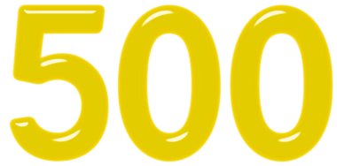 Beyaz arka plan üzerinde 3d render izole rakamı 500, 500,