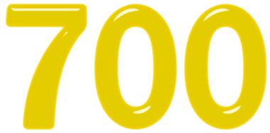 Beyaz arka plan üzerinde 3d render izole rakamı 700, yedi yüz,