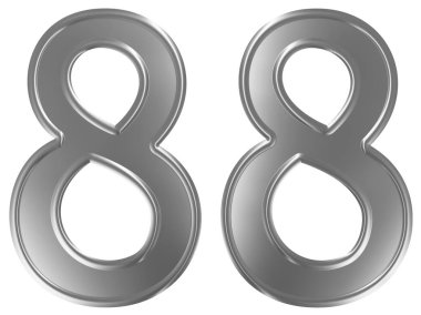 Beyaz arka plan üzerinde 3d render izole rakamı 88, seksen sekiz,