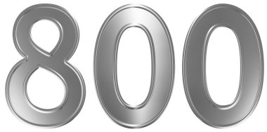 Beyaz arka plan üzerinde 3d render izole rakamı 800, sekiz yüz,