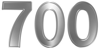 Beyaz arka plan üzerinde 3d render izole rakamı 700, yedi yüz,