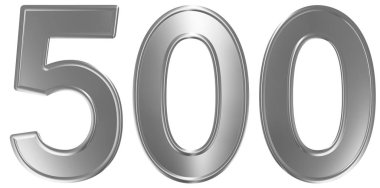 Beyaz arka plan üzerinde 3d render izole rakamı 500, 500,