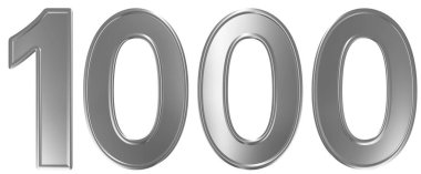 Beyaz arka plan üzerinde 3d render izole rakamı 1000, 1000,