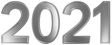 2021 yazıt, beyaz arka plan üzerinde 3d render izole