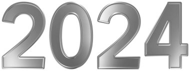 2024 yazıt, beyaz arka plan üzerinde 3d render izole