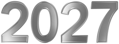 2027 yazıt, beyaz arka plan üzerinde 3d render izole