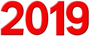 Yazıt 2019, beyaz arka plan üzerinde 3d render izole