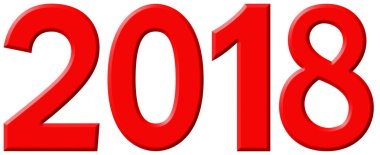 Yazıt 2018, beyaz arka plan üzerinde 3d render izole