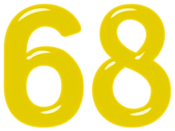 Число Шістдесят Вісім Ізольовані Білому Тлі Рендеринг — стокове фото
