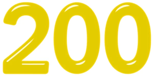 Число 200 Двісті Ізольовано Білому Тлі Рендеринг — стокове фото