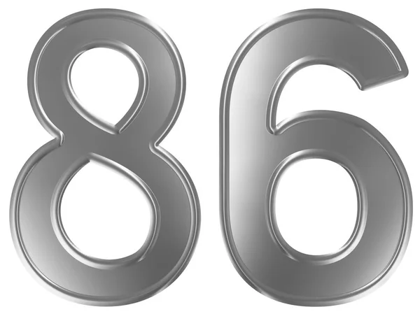 Numeral Eighty Six Isolated White Background Render — Stock Photo, Image