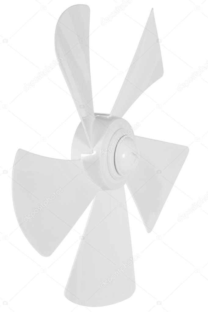 Propeller of fan, isolated on white background, with clipping path