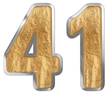Beyaz arka plan üzerinde 3d render izole rakamı 41, kırk bir,