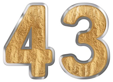 Beyaz arka plan üzerinde 3d render izole rakamı 43, kırk üç,