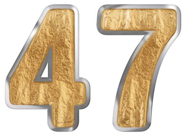 Beyaz arka plan üzerinde 3d render izole rakamı 47, kırk yedi,
