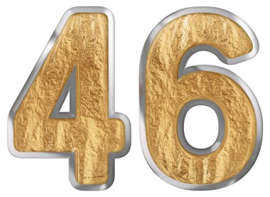 Beyaz arka plan üzerinde 3d render izole rakamı 46, kırk altı,