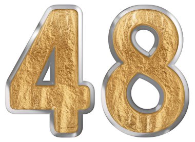 Beyaz arka plan üzerinde 3d render izole rakamı 48, kırk sekiz,