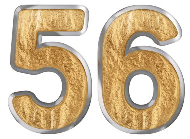 Beyaz arka plan üzerinde 3d render izole rakamı 56, elli altı,