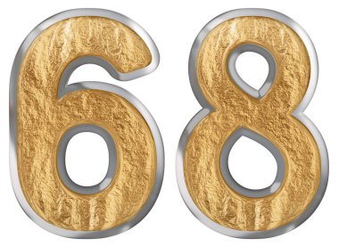 Beyaz arka plan üzerinde 3d render izole rakamı 68, altmış sekiz,