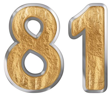 Beyaz arka plan üzerinde 3d render izole rakamı 81, seksen bir