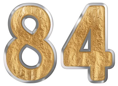 Beyaz arka plan üzerinde 3d render izole rakamı 84, seksen dört,