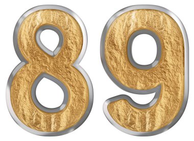 Beyaz arka plan üzerinde 3d render izole rakamı 89, seksen dokuz,
