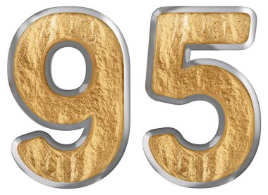 Sayı 95, doksan beş, beyaz arka plan üzerinde 3d render izole