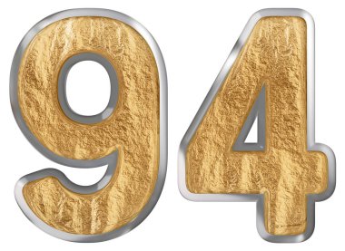 Rakamı 94, doksan dört, beyaz arka plan üzerinde 3d render izole