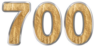 Beyaz arka plan üzerinde 3d render izole rakamı 700, yedi yüz,
