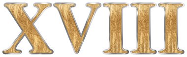 Romen rakamı XVIII, duodeviginti, 18, 18, beyaz arka plan üzerinde 3d render izole