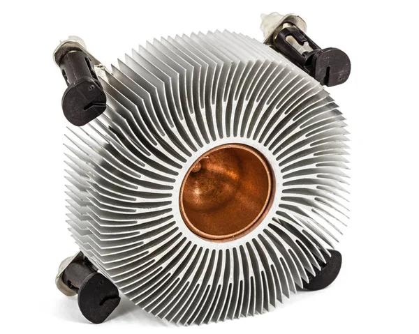 Aluminum Radiator Copper Insert Cooling Computer Processor Cooling System Isolated — Stock Photo, Image