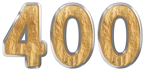 Beyaz arka plan üzerinde 3d render izole rakamı 400, dört yüz,